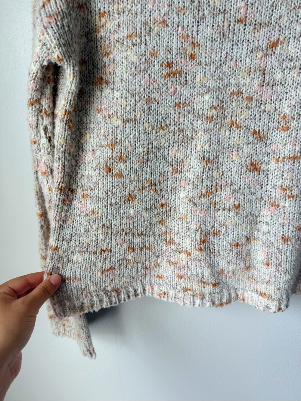 Moon&Madison Knit Crewneck Sweater w/ Arm Detailing And Multi-Colored Speckles - Picture 3 of 4
